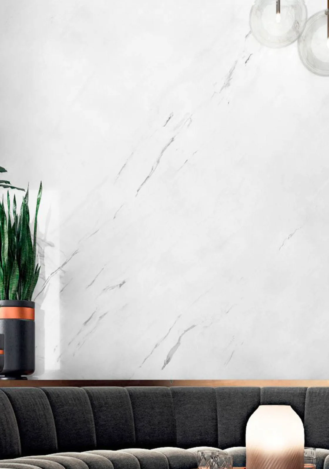 White slab interior